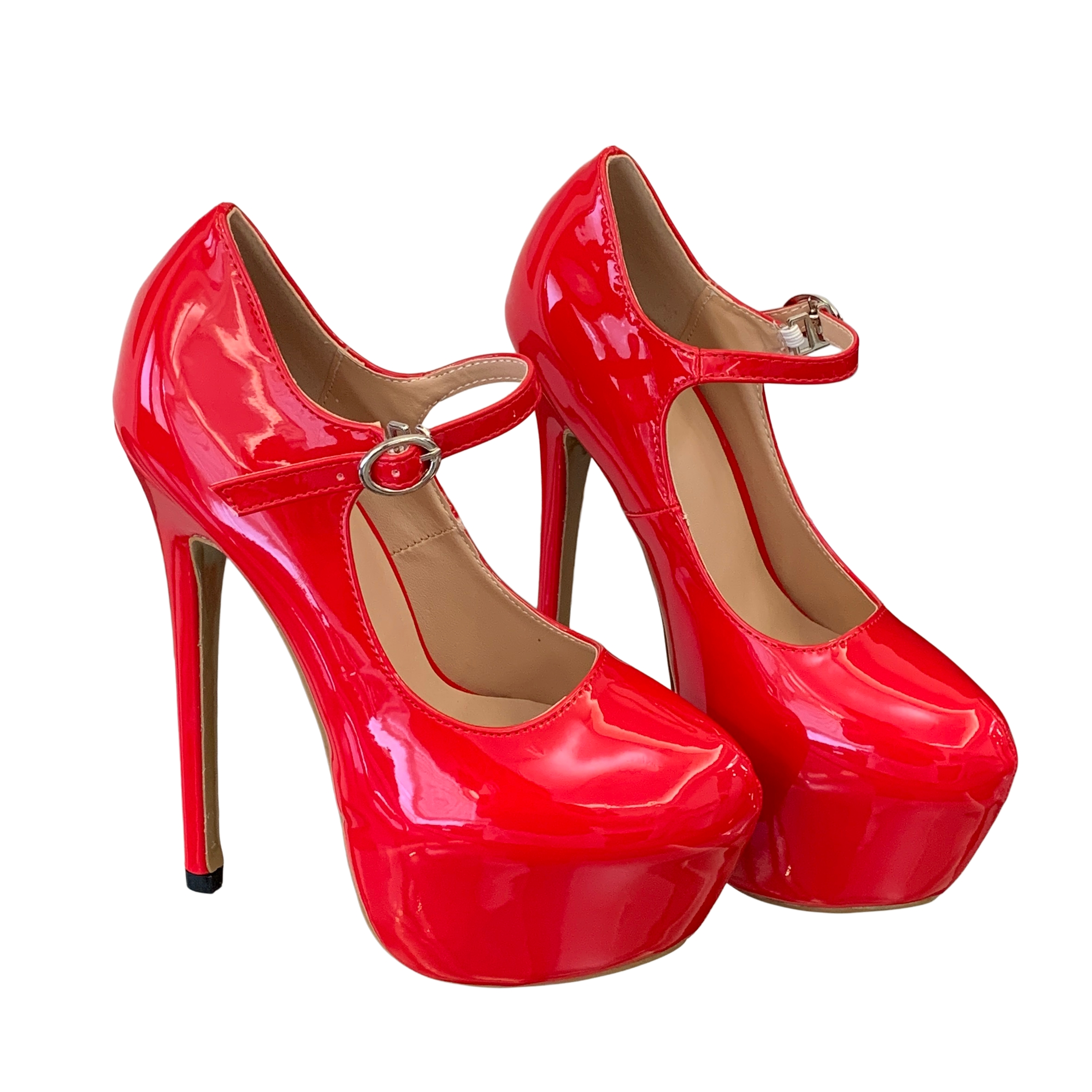 16cm Ultra High Heel Platform Shoes with Buckle Strap Patent Leather Stiletto for Stage Performance - Image 5