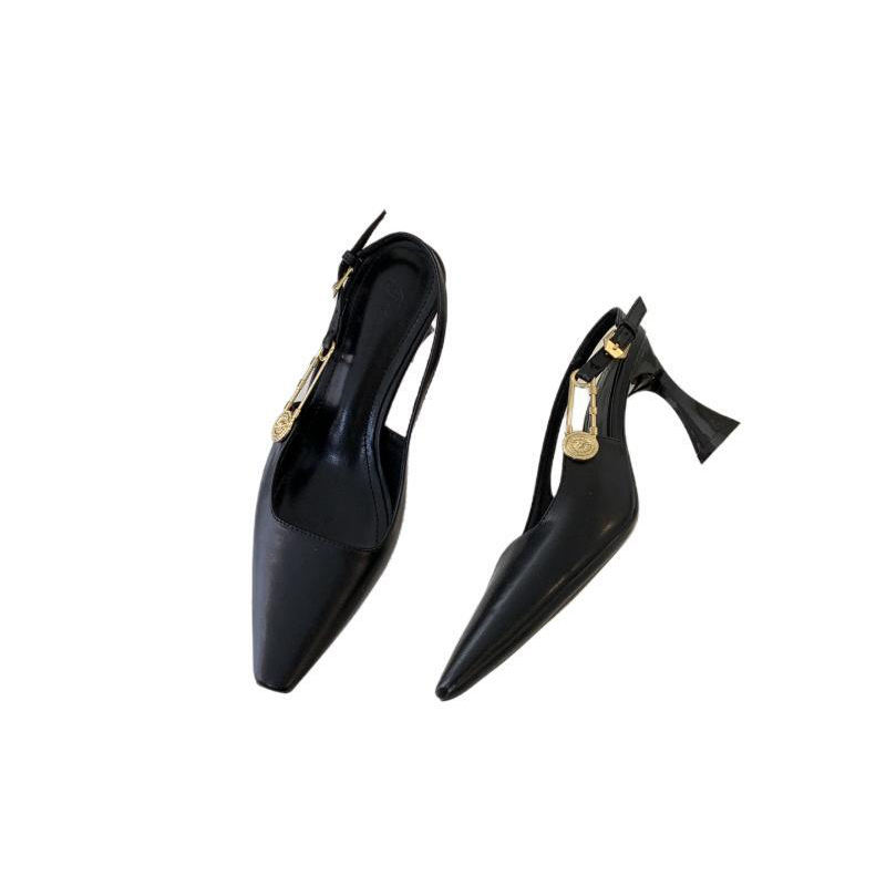 Fortune One-Strap Closed-Toe Pointed High Heel Women's 2024 Spring Fashion Sexy Mary Jane Sandals - Image 5
